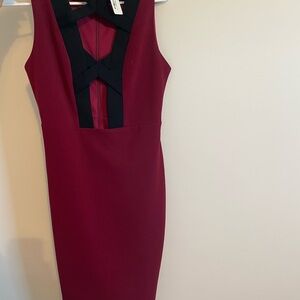 Elegant Burgundy and Black Dress
